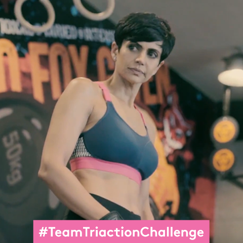 Mandira Bedi urges women to take up Team Triaction Challenge